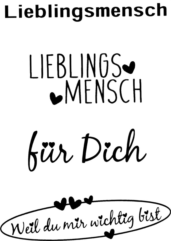 efco Clear Stamps Lieblingsmensch Set 4 Stück Stempel Transparent Scrapbooking