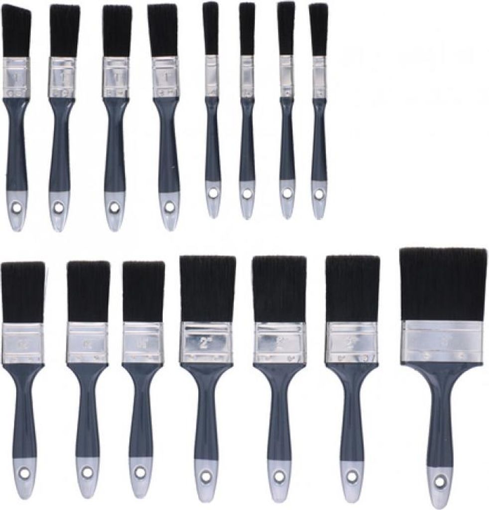 Pinsel Set 15-teilig Flachpinsel Rundpinsel