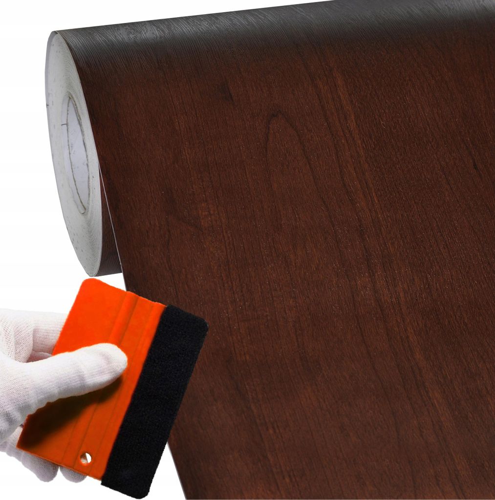 SOLAR SYSTEMS | Möbel-Folie DecoFlex SL0086 - 60x400 cm - Rot Eiche - Selbstklebend - Strukturierte Oberfläche