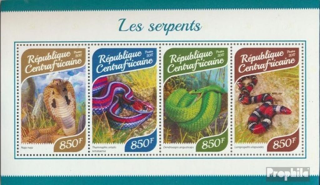 Briefmarken Zentralafrikanische Republik 2017 Mi 7480-7483 Produktbild 