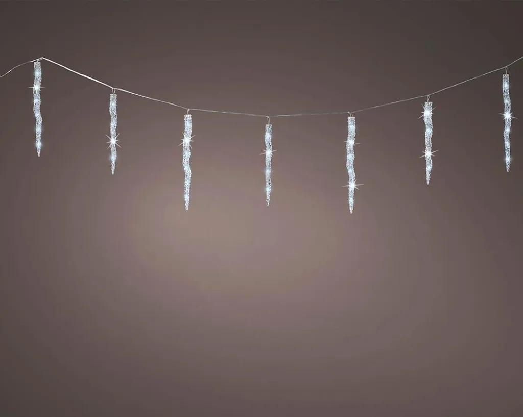 Rideau Glaçons Lumineux Extérieur 60 LED Connectable Lumière Froide 3,6m