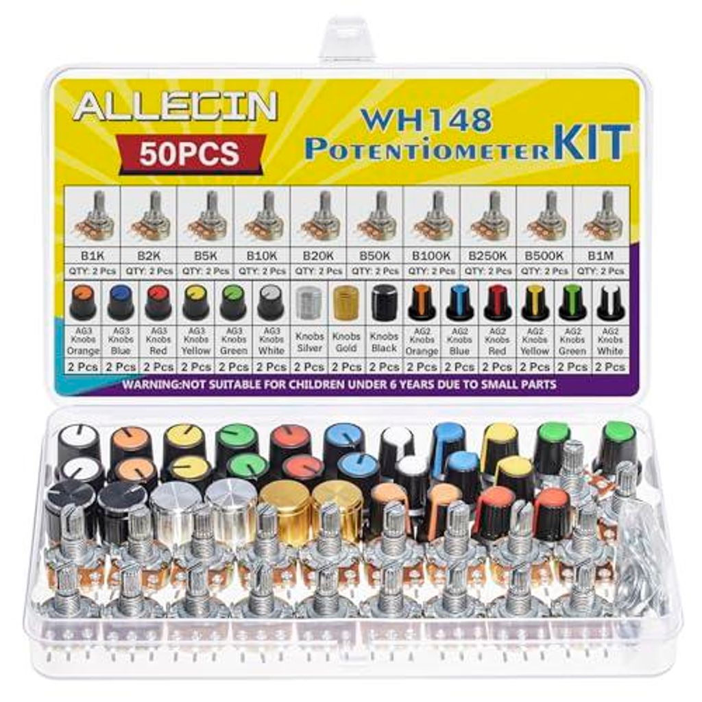 10 Werte Potentiometer Mono Linear B1K B2K B5K B10K B20K Produktbild 