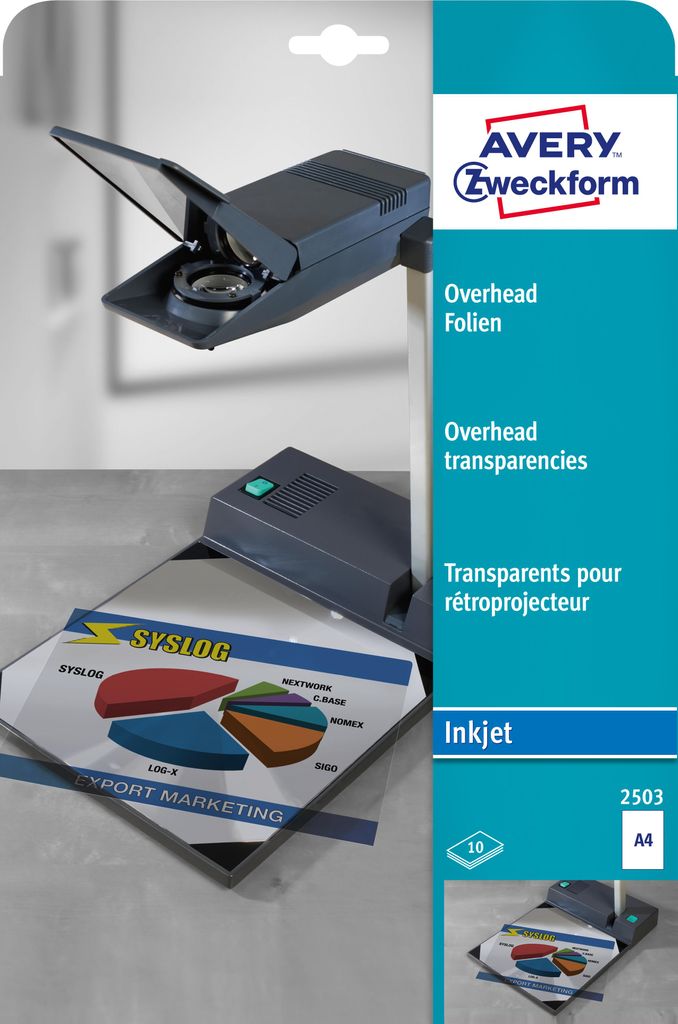 Avery Zweckform 2503, Overhead-Folien, A4, einseitig Produktbild 