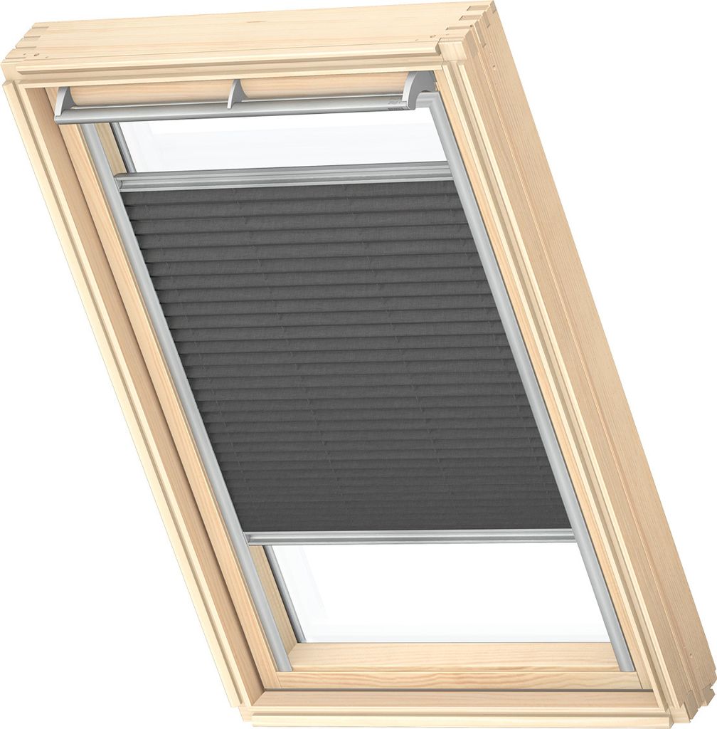 VELUX Original Dachfenster Plissee für P08, Graphit, mit grauer Führungsschiene