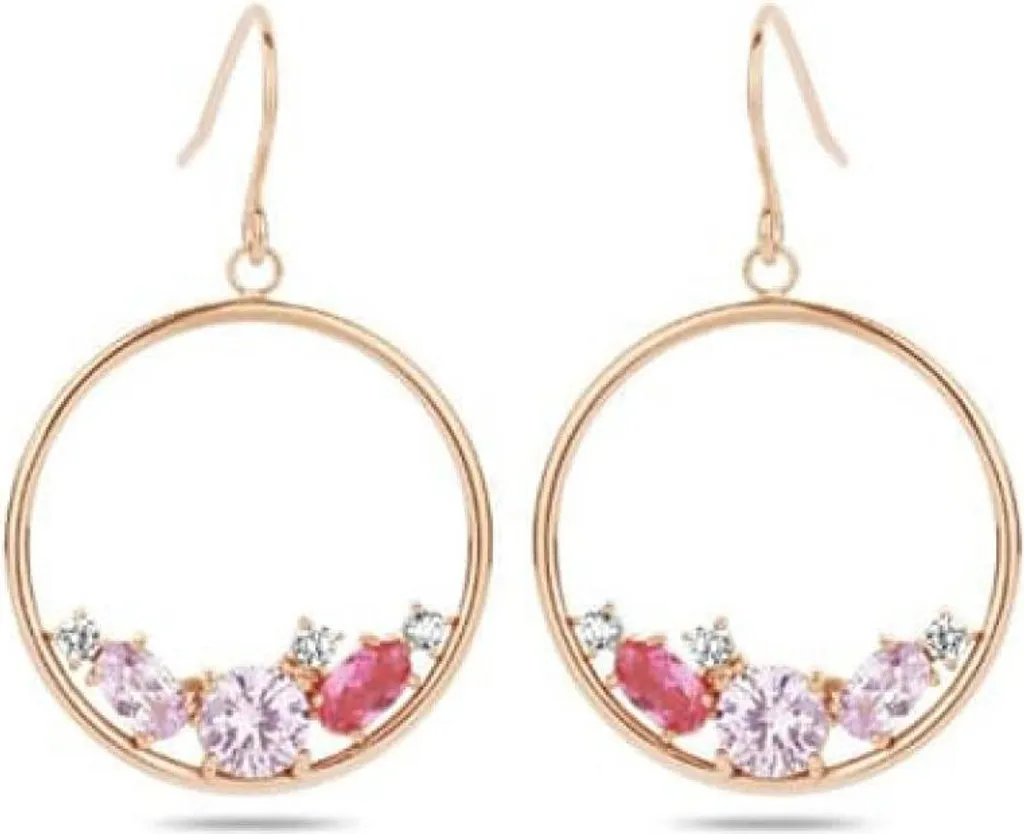 Victoria Orecchini Oro Rosa: Qualità Superiore e Pietre Multicolore