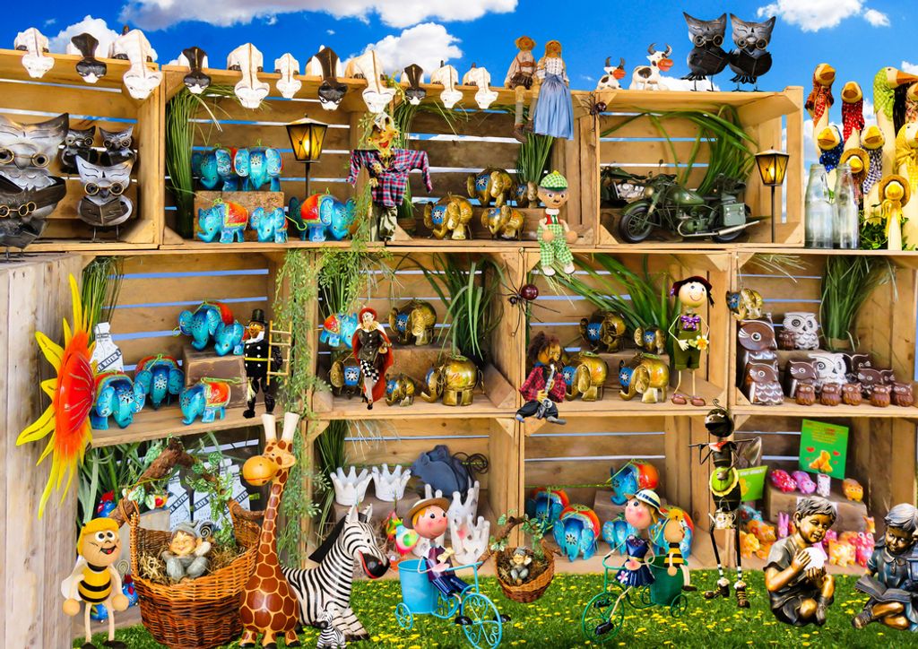 hansepuzzle 75244 - Puppenhaus Puzzle, 260 Teile, Hintergründe, 41,0 x 28,0cm mit hochwertiger Aufbewahrung, Kartonbox & Beutel