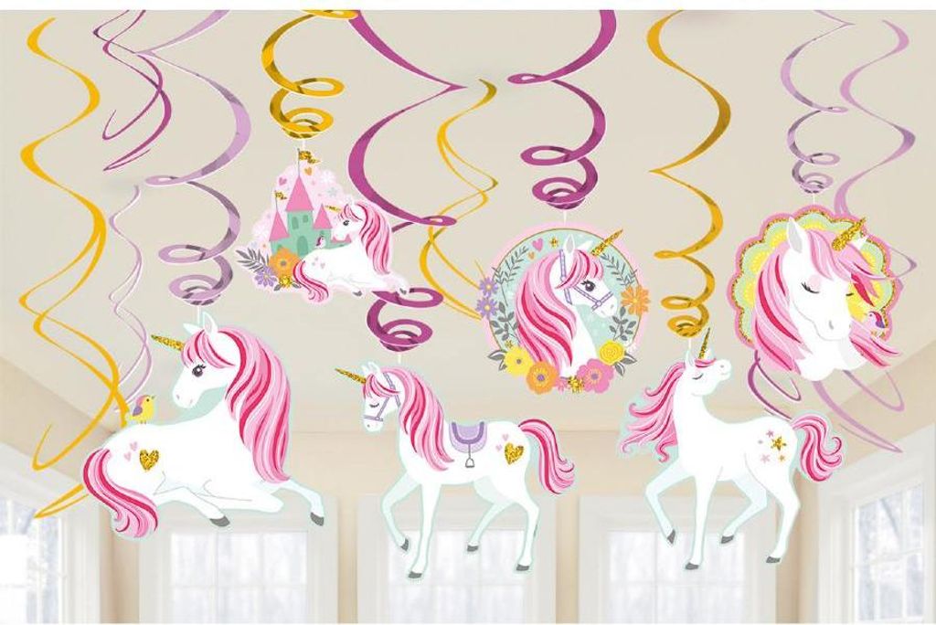 Partydekoration zum Aufhängen Einhorn 61cm