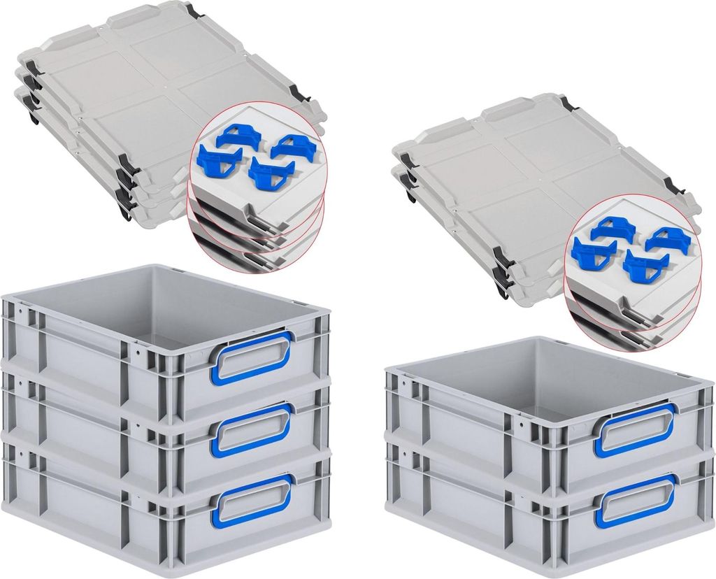 SparSet 5x Eurobox NextGen Color mit Auflagedeckel und Produktbild 