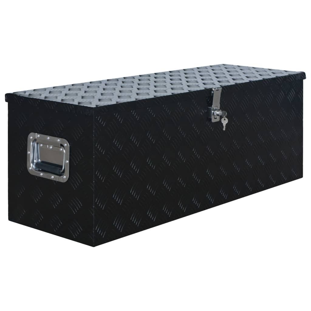 vidaXL Aluminiumkiste 1085 x 370 x 400 mm Schwarz Produktbild 