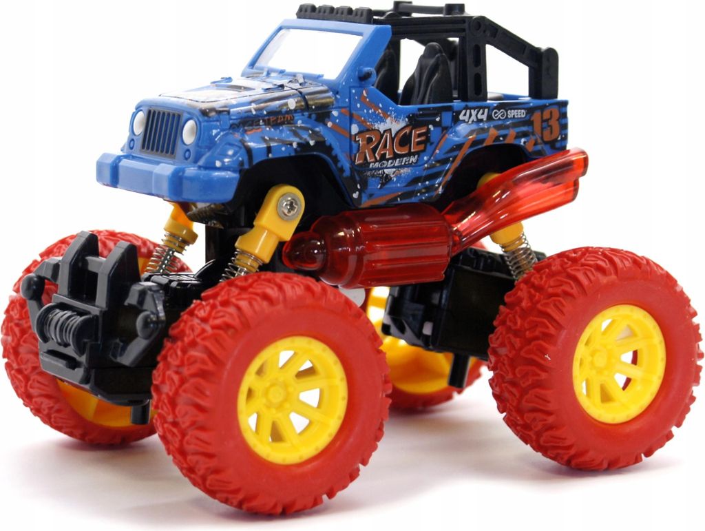 Großer Monster Truck Geländewagen Spielzeugauto Metall Antrieb Robustes Design 14cm für Kinder