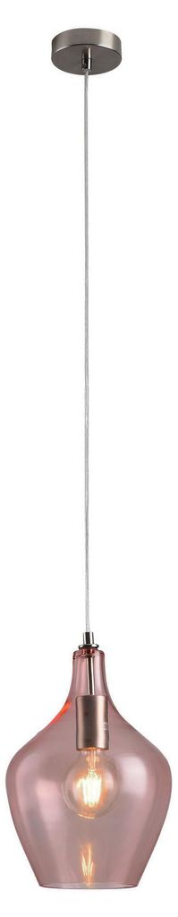 LA BURBUJA Pendelleuchte Ø22CM Mattes Nickel, Rosé Glas – Produktbild 