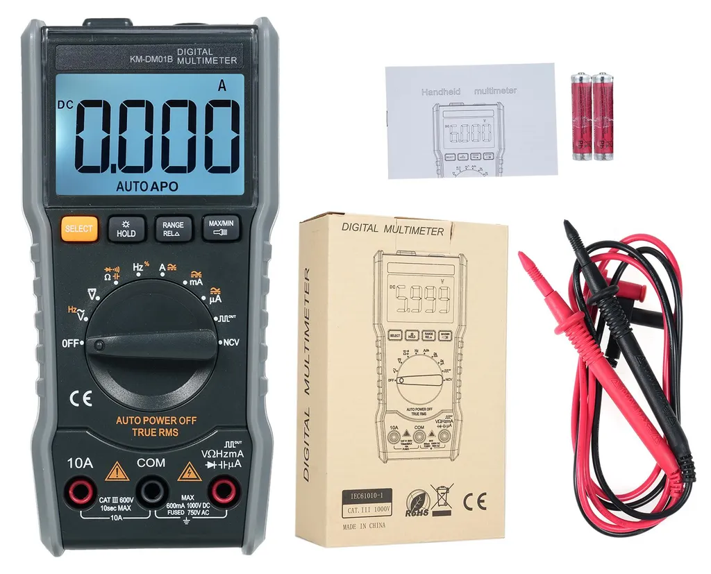 Multimètre portable de précision pour dépannage électrique et électronique