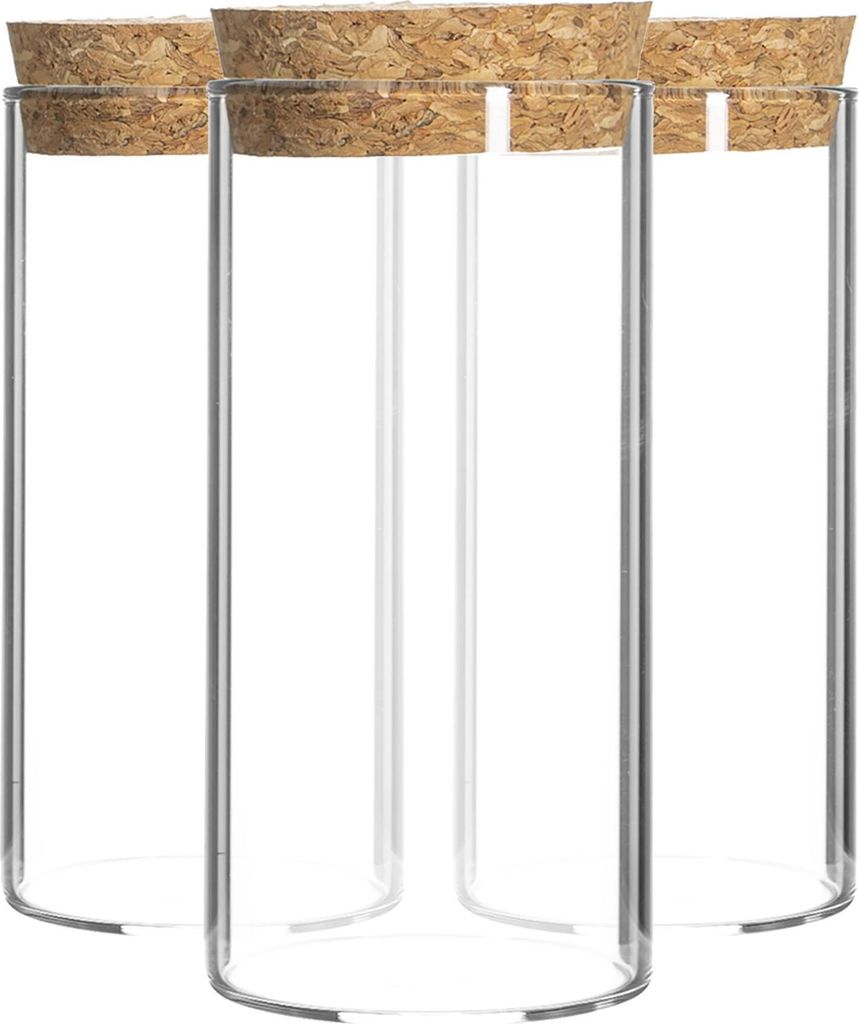 Argon Ta Glas Vorratsgläser mit Korken Lids - Moderne Moderne KÃ1/4che Lebensmittel Speicherbehälter - 110ml - Packung mit 3