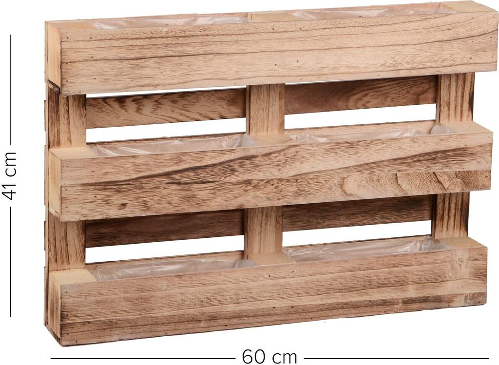 UNUS® Paletten Holz 3 Reihen m Unterteilung 6 Kästen Produktbild 4