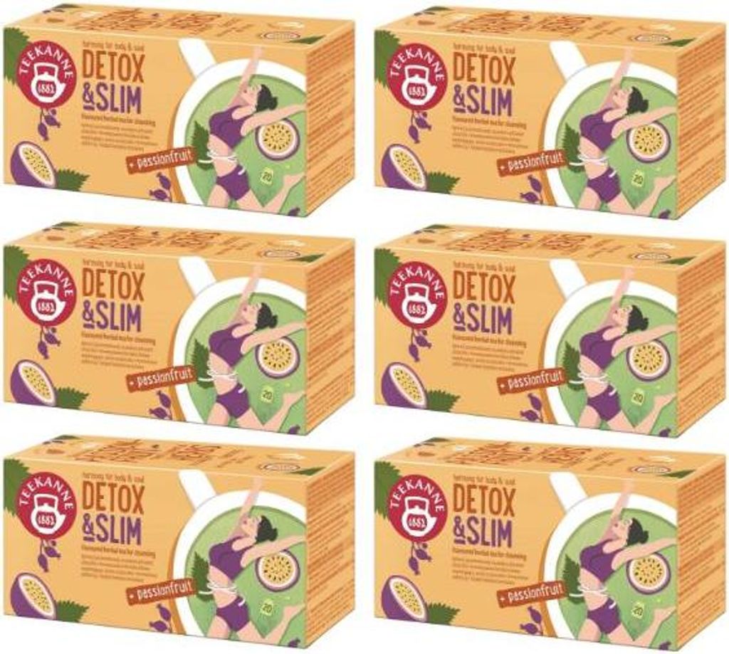 Teekanne Detox & Slim Passionsfrucht Kräutertee 120 Beutel - Brennnessel Grüntee