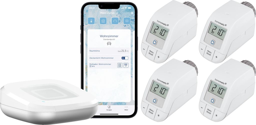 HOMEMATIC IP Starterset Heizen für 4 Heizkörper