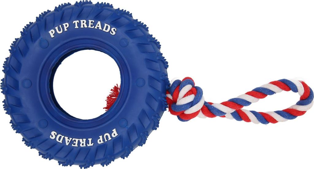 Hundereifen Kaut Spielzeug Biss resistent behandeln gummi aggressive rope für mittlere große hunde blau