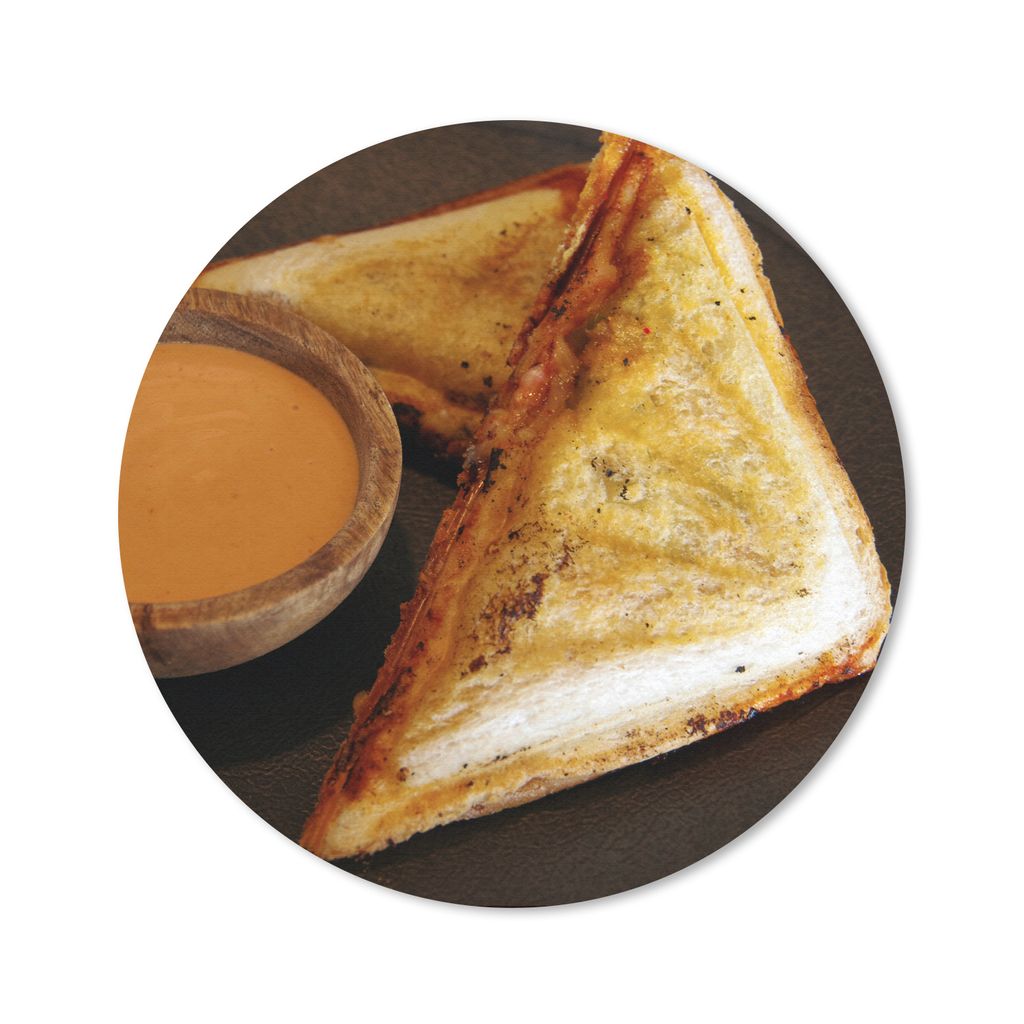 MuchoWow Mauspad Mousepad Schinken-Käse-Toast mit pikanter Sauce 40x40 cm - Mousepads - Maus Mat - Pad - Mausunterlage - Schreibtisch Accessoires