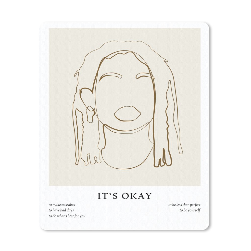 MuchoWow Mauspad Mousepad Frauen - Text - Strichzeichnungen - Zitate 30x40 cm - Mousepads - Maus Mat - Pad - Mausunterlage - Mausmatten