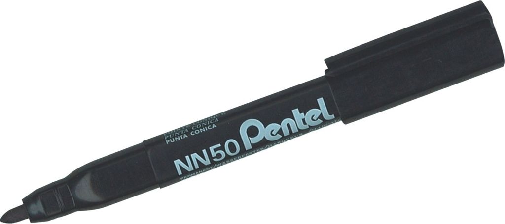 Pentel NN50 Permanent-Marker Rundspitze Schwarz 12 Stück(e)
