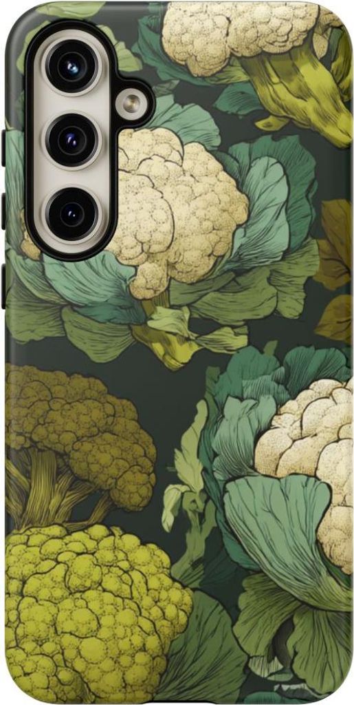 Handgezeichnetes Brokkoli- und Blumenkohlmuster – Hülle Kompatibel mit Samsung Galaxy S24 Plus