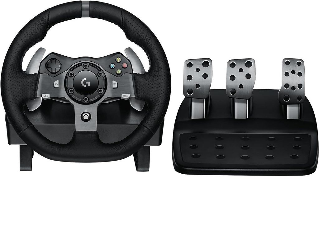Logitech Gaming Rennlenkrad,ForceFeedback,900°Lenkbereich,Racing Leder-Lenkrad Gaming-Lenkrad (mit Pedale und Shifter, schalten, Gaming Konsole, 2 St