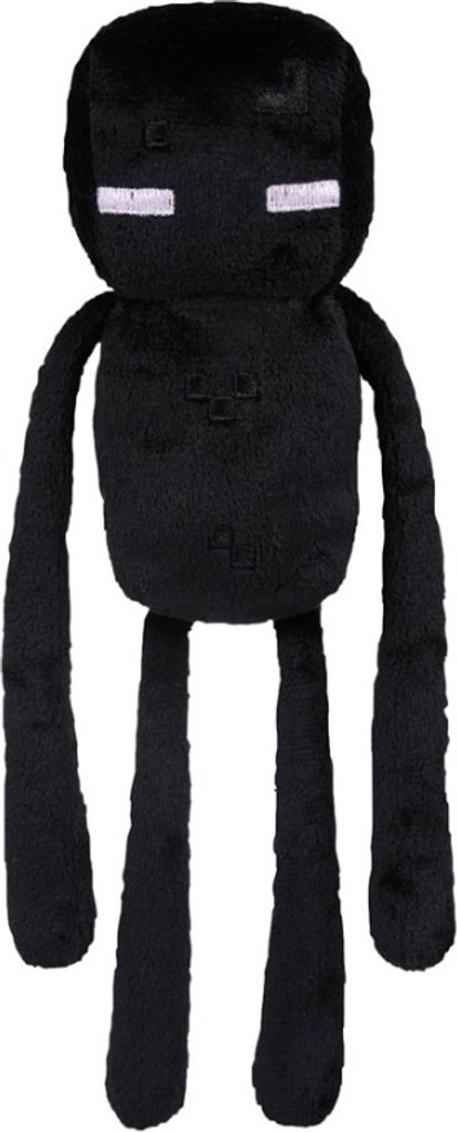 A plush toy of a Minecraft Enderman character.