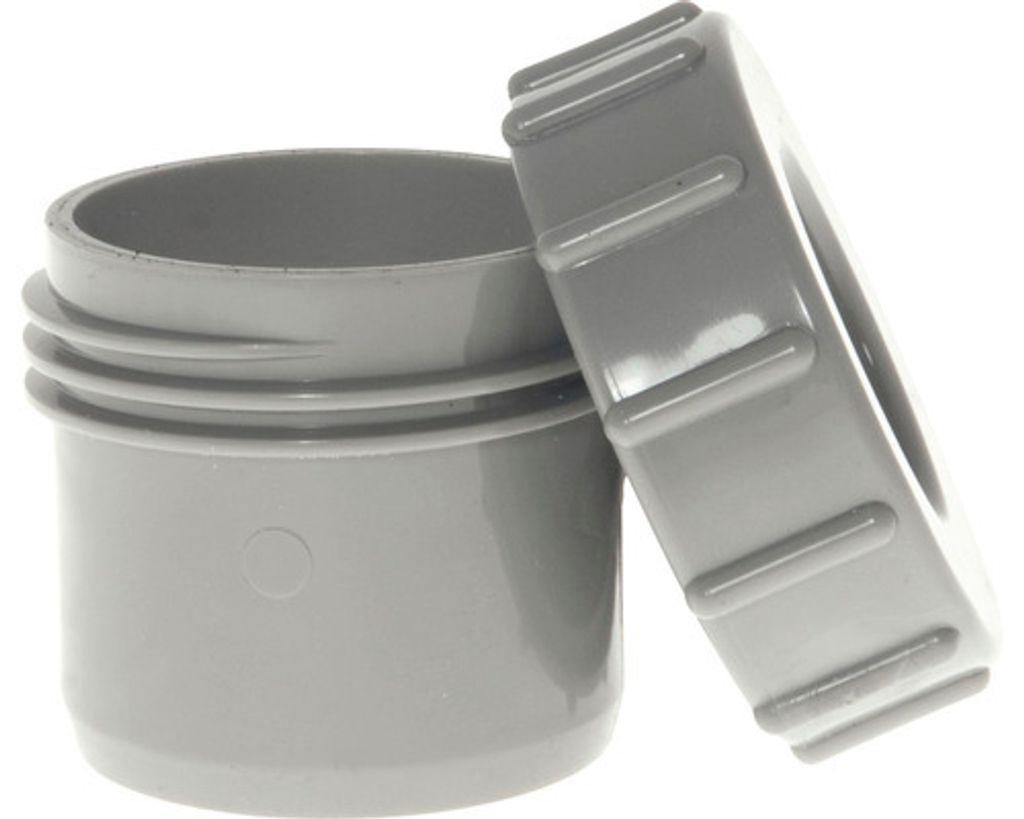 Airfit Endstopfen DN40 mit Schraubverschlusskappe grau Produktbild 