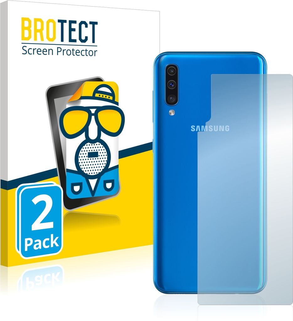 2x BROTECT Schutzfolie für Samsung Galaxy A50 (Rückseite) Folie Matt Entspiegelt