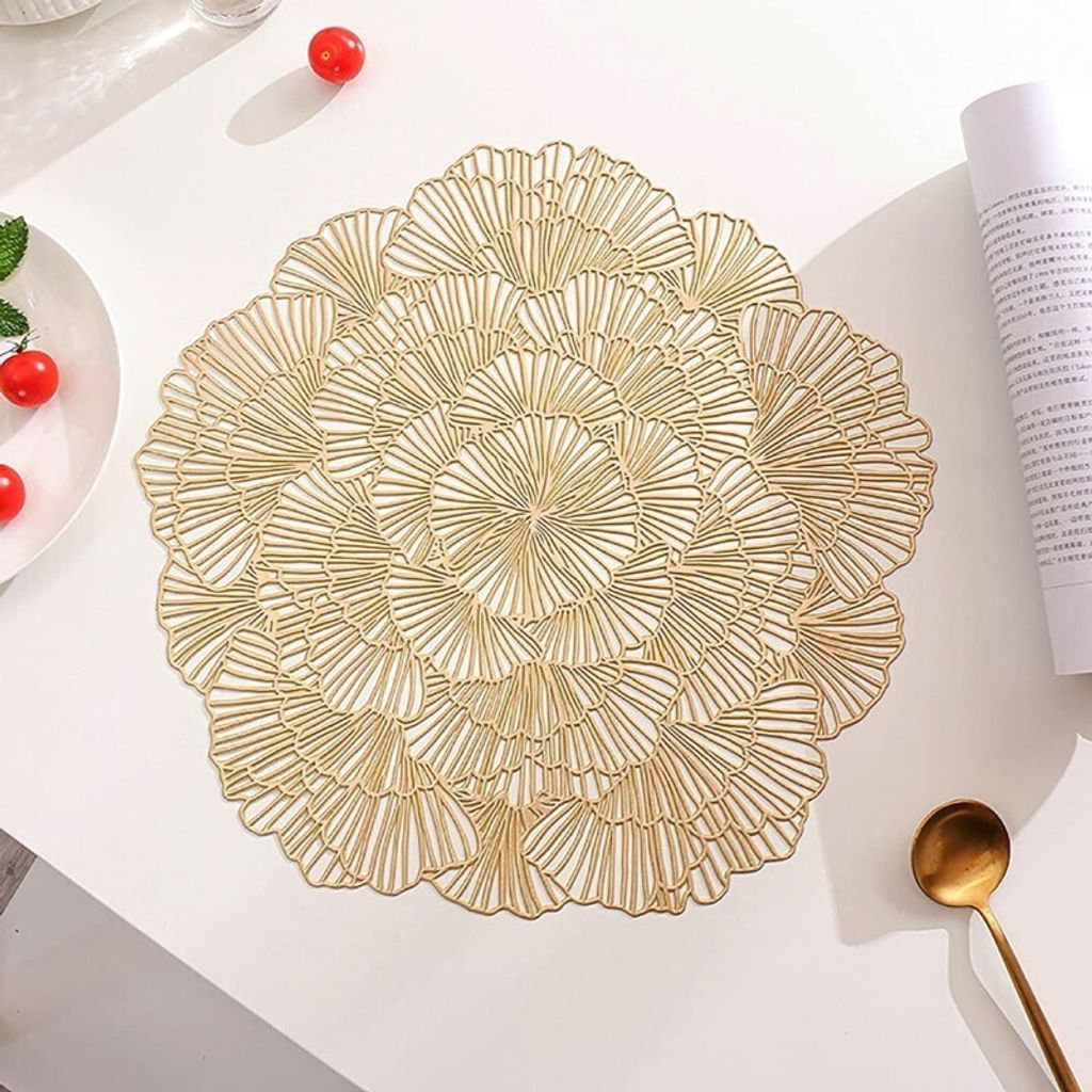 Gold-Acryl-Tischset 38 cm, PVC-Material, Gewicht 100g