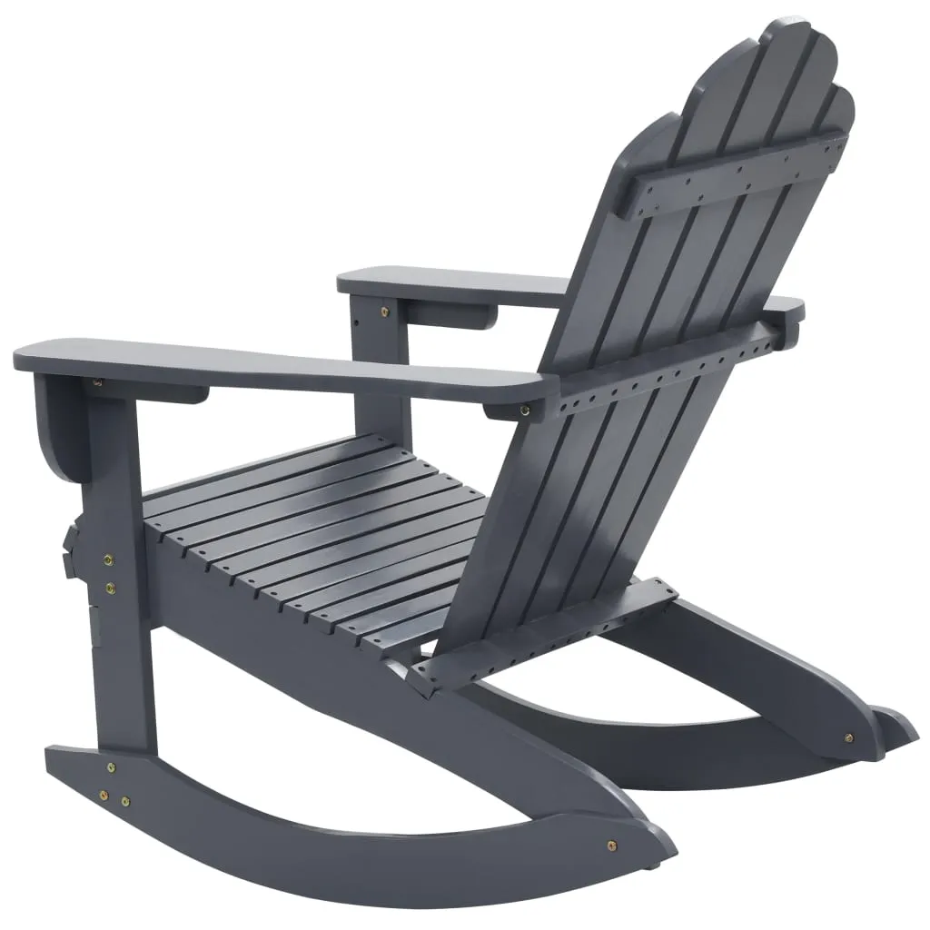 Chaise à bascule jardin bois gris : fini le mal de dos en extérieur - 9