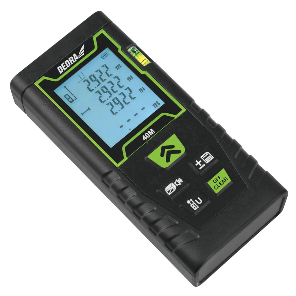 Pack Pose Placo et Carrelage : Laser Vert + Télémètre 40m Dedra MC0920 - 4