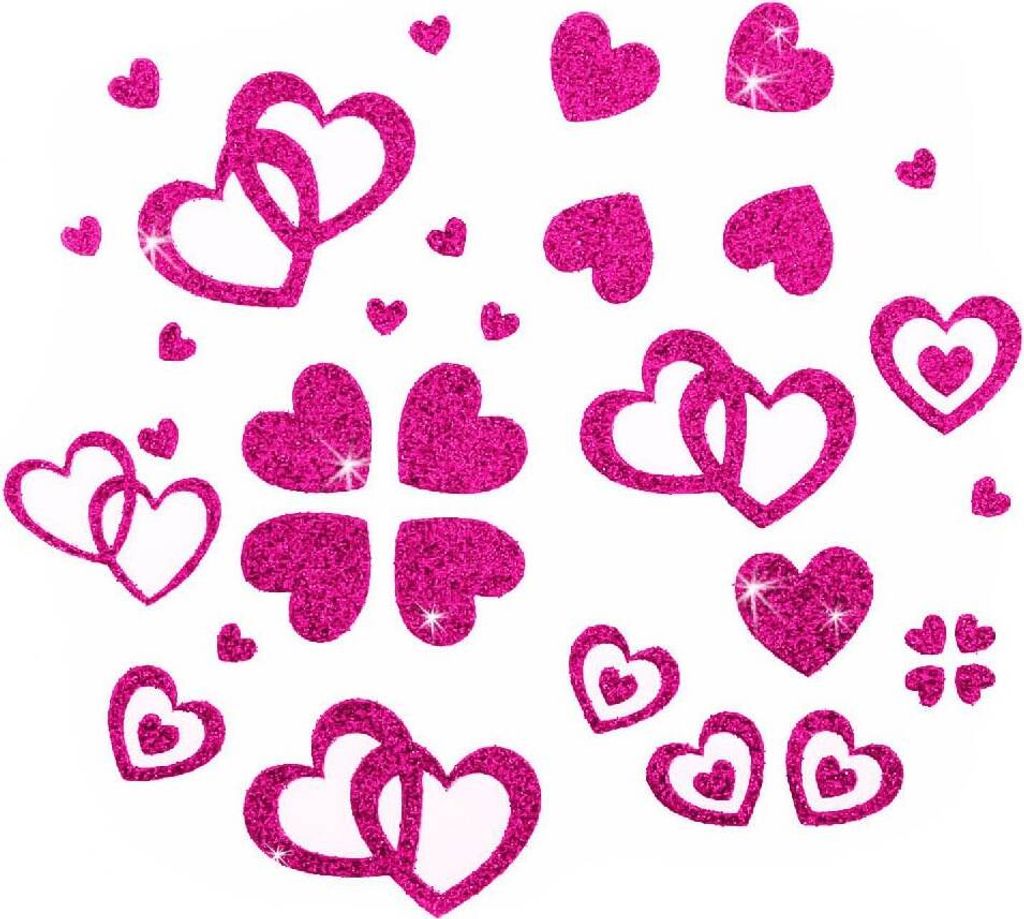 Oblique Unique Herz Sticker Set Glitter Glitzernd - pink Produktbild 