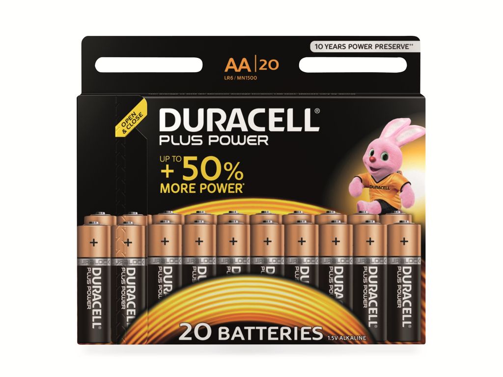 Duracell AA-Alkalibatterien Plus Power 20 Stk.