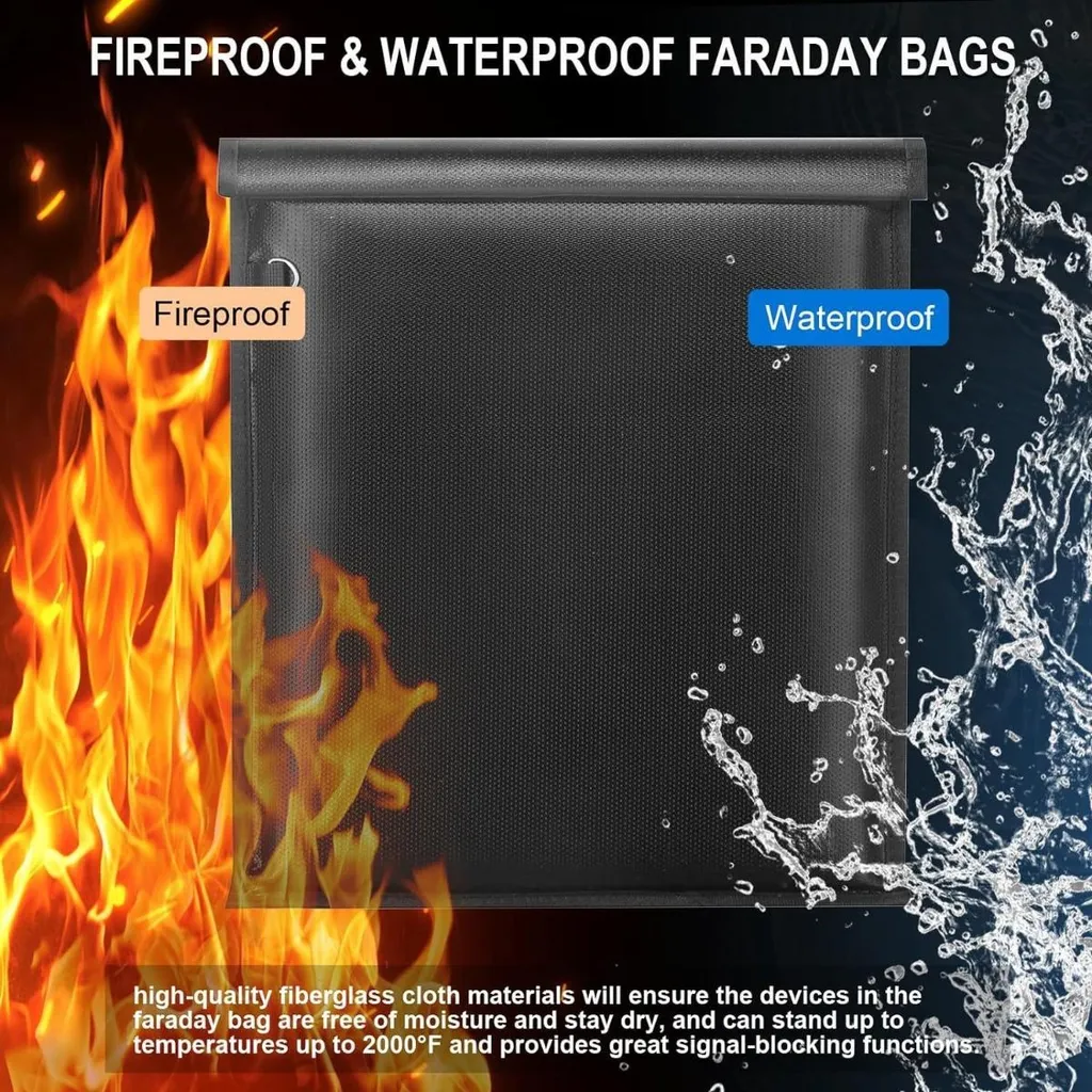Protégez vos Données du Feu et du Piratage - Lot 5 Pochettes Faraday INF - 2