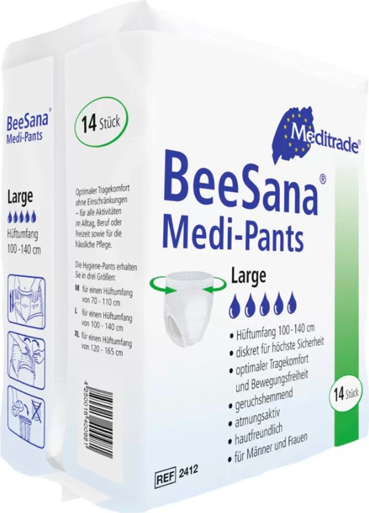 BeeSana Medi Pants, Einweg Inkontinenz Slip, 14 Stück - M Produktbild 