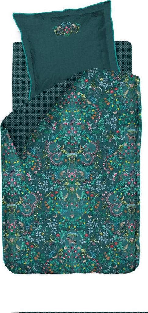 Pip Studio Bettwäsche Forest Findings green Perkal Zusatzkissenbezug 80x80 cm