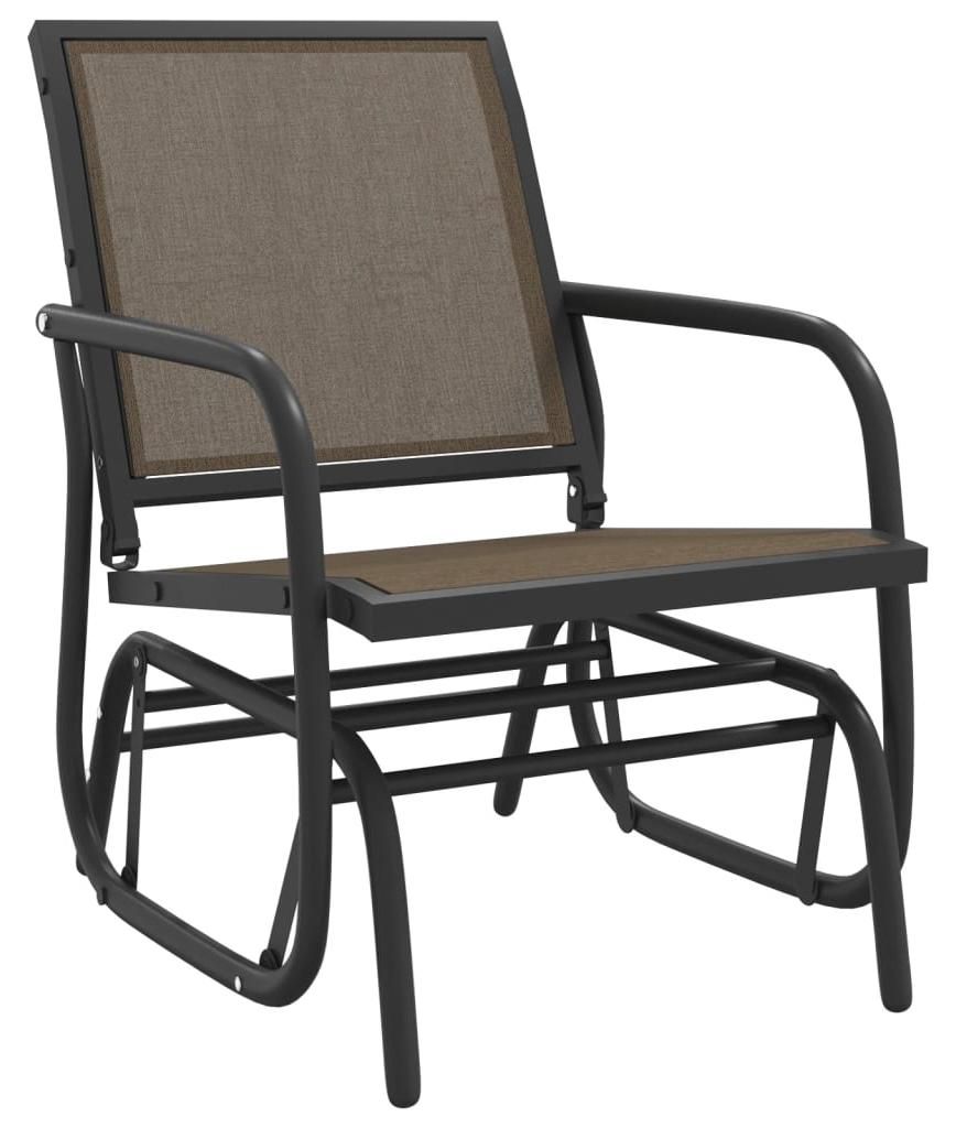 Zahradní křeslo glider hnědé 61 x 76 x 87 cm textilen a Obrázek produktu 