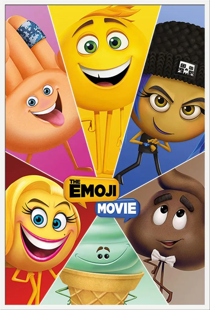 Poster encadré Le Monde Secret des Emojis sous vitre acrylique 61cm