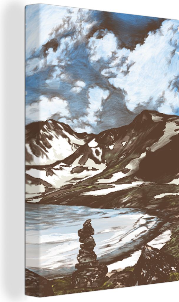 OneMillionCanvasses - Leinwandbilder - 90x140 cm, Berg - Meer - Himmel, Wandbilder Kunstdruck Wanddekoration - Wandschmucke - Schlafzimmer