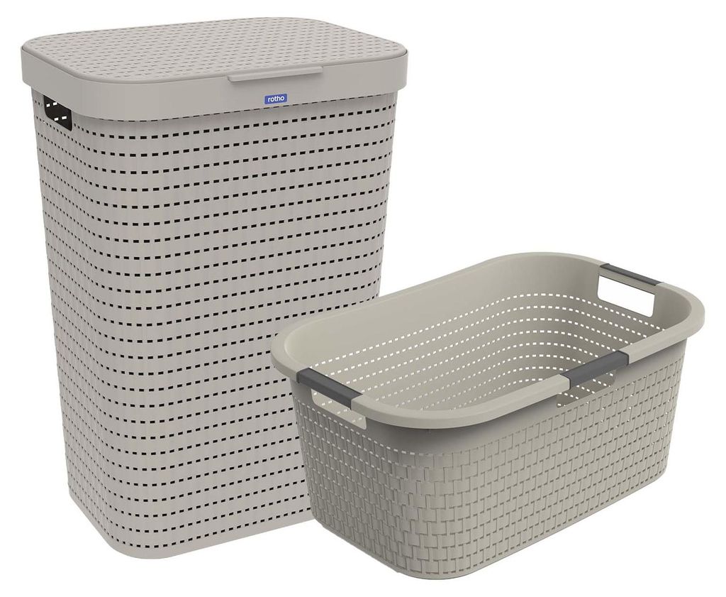 Rotho Set-2tlg. Wäschesammler und Korb Country - 1x Produktbild 