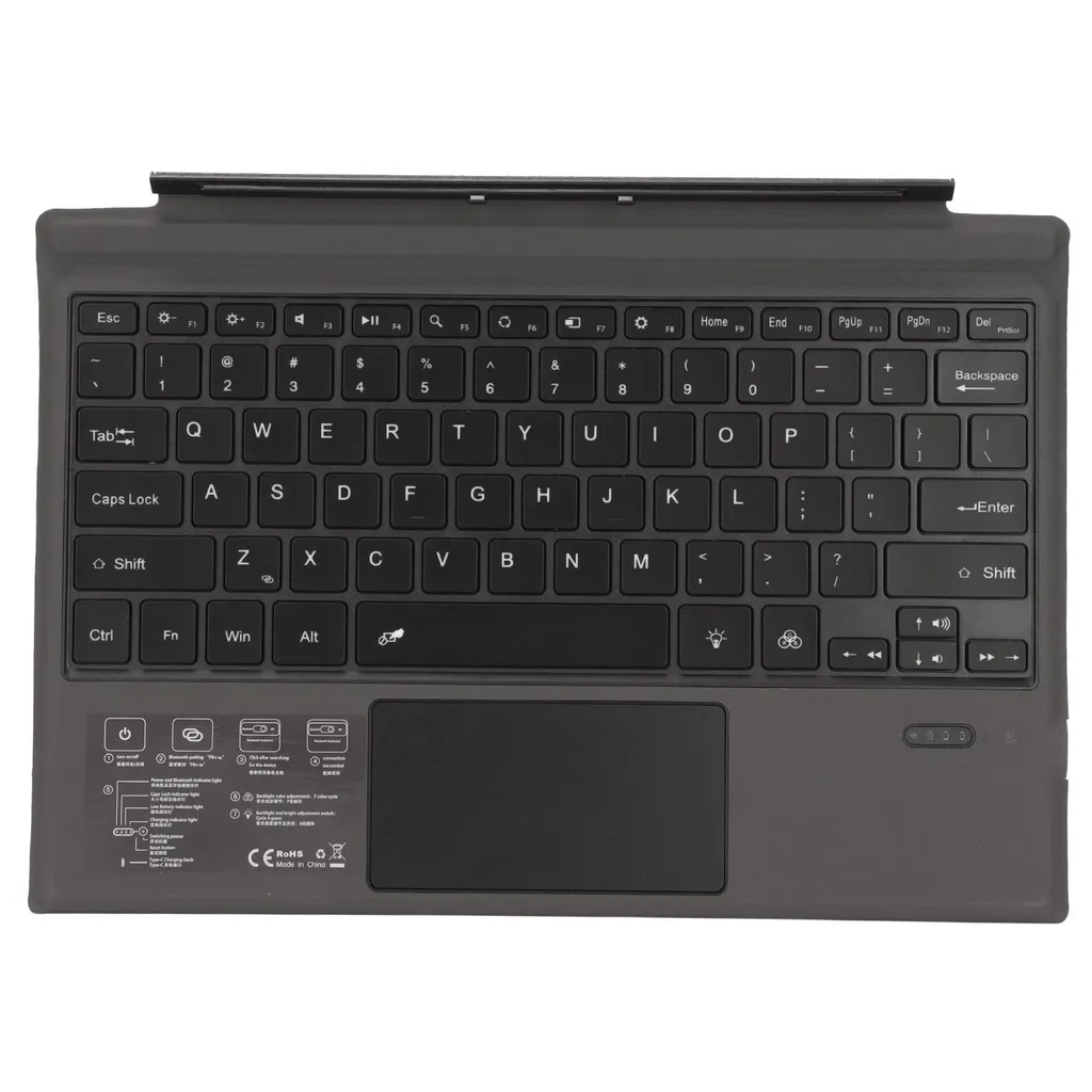 Clavier Bluetooth ultra-mince noir - Frappe silencieuse pour tablettes - 7