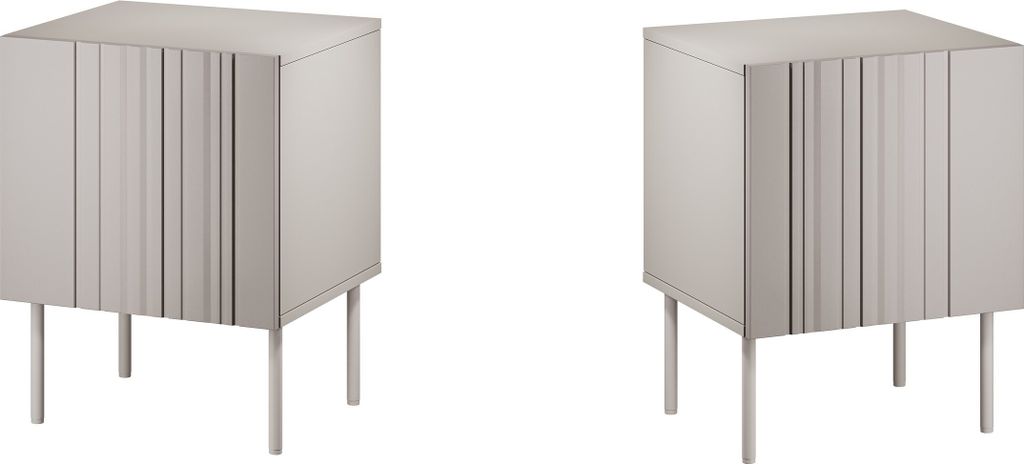 Furniture24 Nachttisch-Set 2 Stk. Isla Nachtschrank Beige