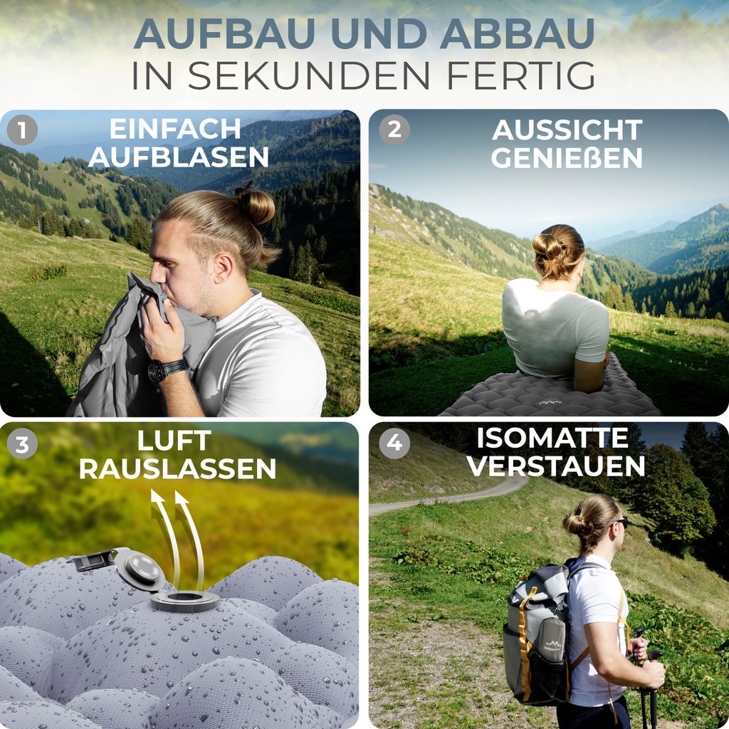Isomatte Camping Aufblasbar Alpenwert Ultraleicht Produktbild 3