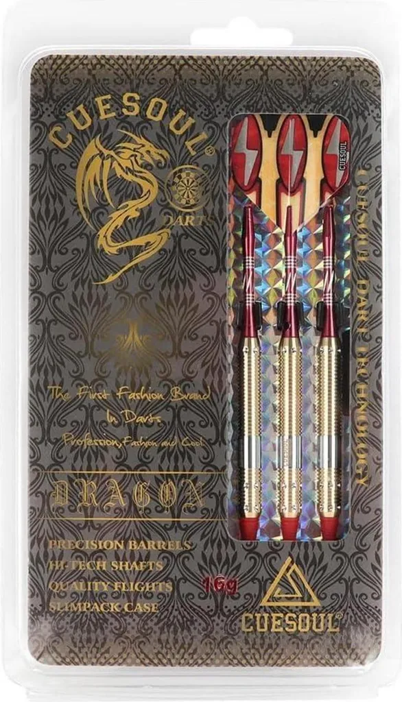 Jeu de Fléchettes Soft Tip 16g CUESOUL avec Boîtier et Accessoires de Tir