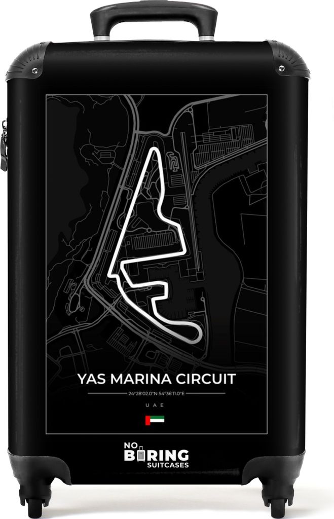 NoBoringSuitcases.com Koffer Handgepäck Trolley Rollkoffer Kleine Reisekoffer mit 4 Rollen - Rennstrecke - Yas Marina Circuit - Formel 1 - Sport...