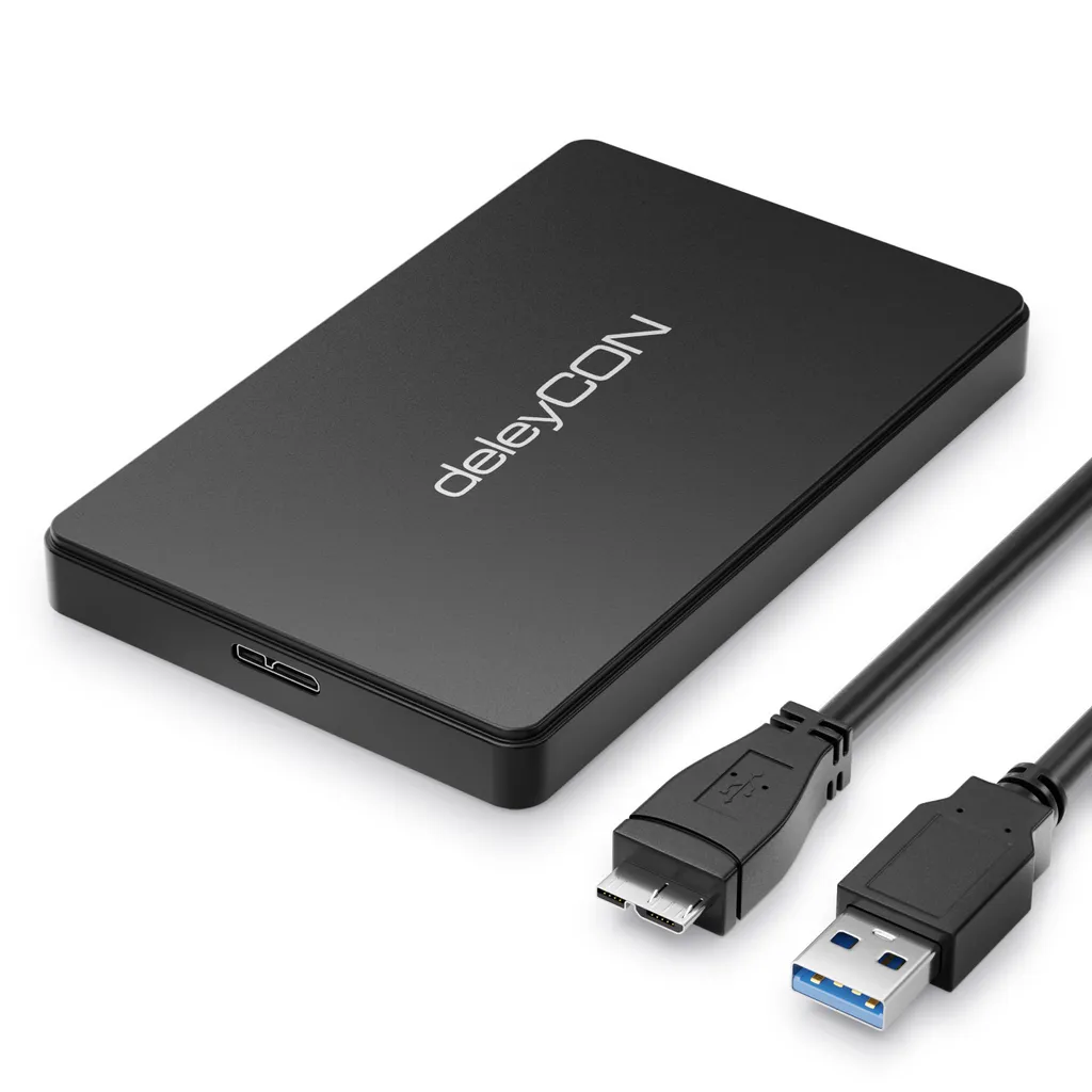 deleyCON SSD Festplattengehäuse USB 3.0 für