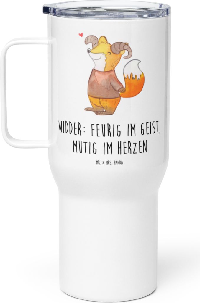 Mr. & Mrs. Panda Teetasse Widder Astologie - Weiß - Geschenk, Astrologie, Tierkreiszeichen, Thermobecher, Geburtstagsgeschenk, Edelstahlbecher, th...