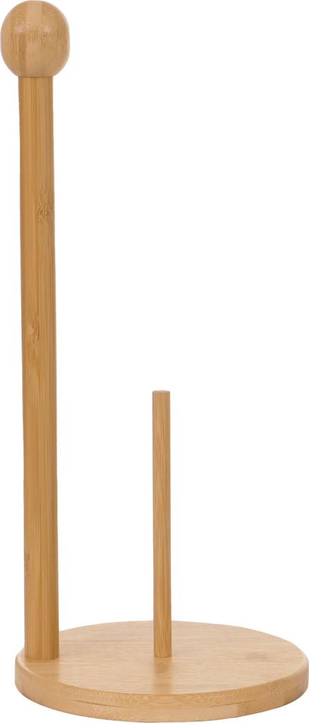 Küchenrollenhalter HWC-B84, Rollenhalter Küchenpapierständer Ständer, Bambus 34x16x16cm