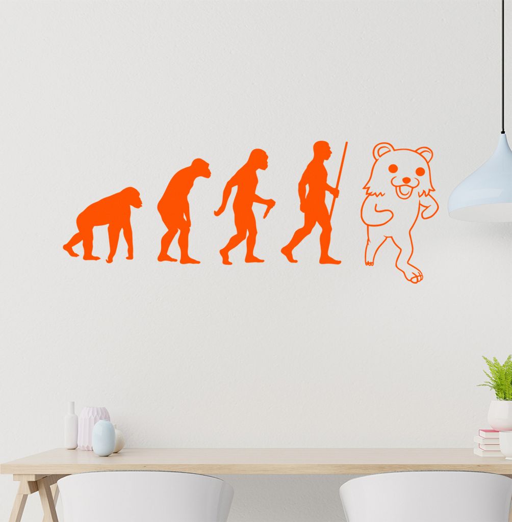 Pedobär / Pedobear Evolution Wandtattoo Wandaufkleber Wall Sticker - Dekoration, Küche, Wohnzimmer, Schlafzimmer, Badezimmer